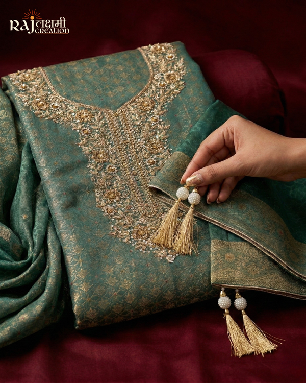 Buy Handwoven Pure Georgette Zari Suits Online | Rajlakshmi Creation