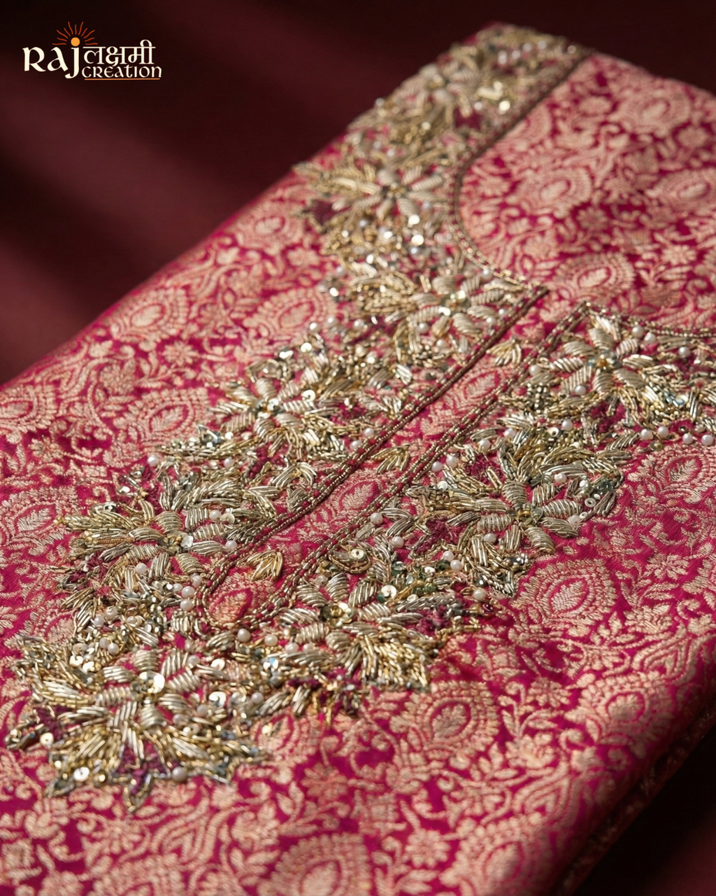 Turquoise Radiance: Luxury Zardosi & Mirror Work Tissue Ensemble