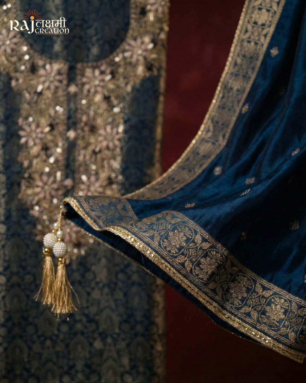 Imperial Elegance: Luxury Zari & Mirror Work Tissue Upada Ensembles