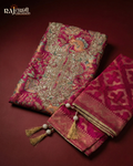 The Heritage Collection: Gajji Satin Zardosi Ensemble in Deep Magenta