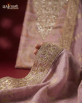 Dusty Rose Gajji Silk Zardosi Unstitched Suit Set