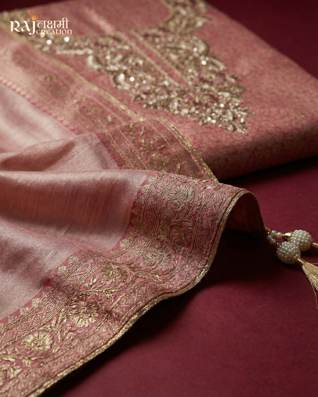 Heritage Heirloom: Zardosi Work Uppada & Tissue Ensemble