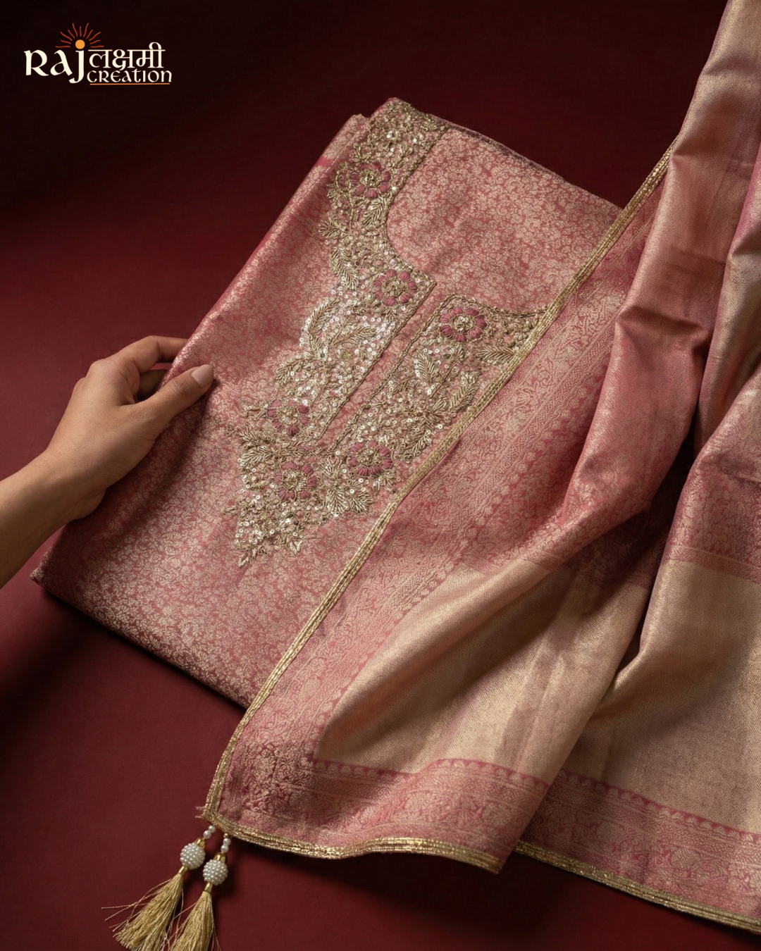 Heritage Heirloom: Zardosi Work Uppada & Tissue Ensemble