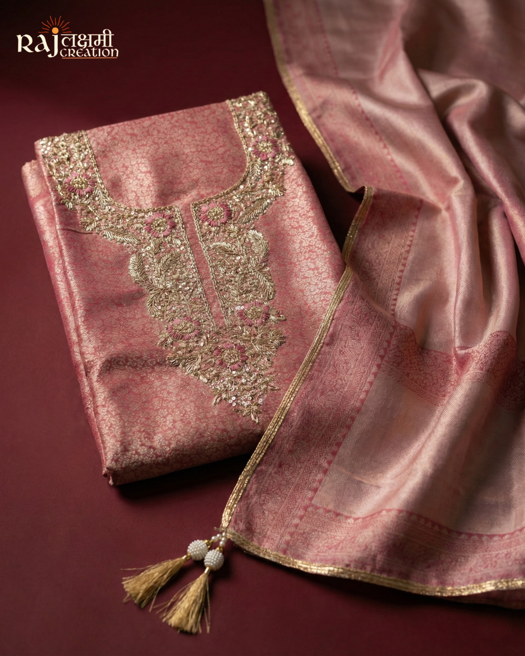 Heritage Heirloom: Zardosi Work Uppada & Tissue Ensemble