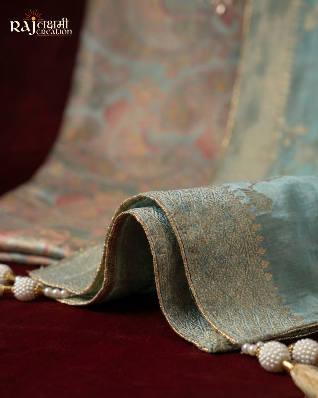 The Imperial Gajji Satin Unstitched Masterpiece Heavy Zardosi Artistry