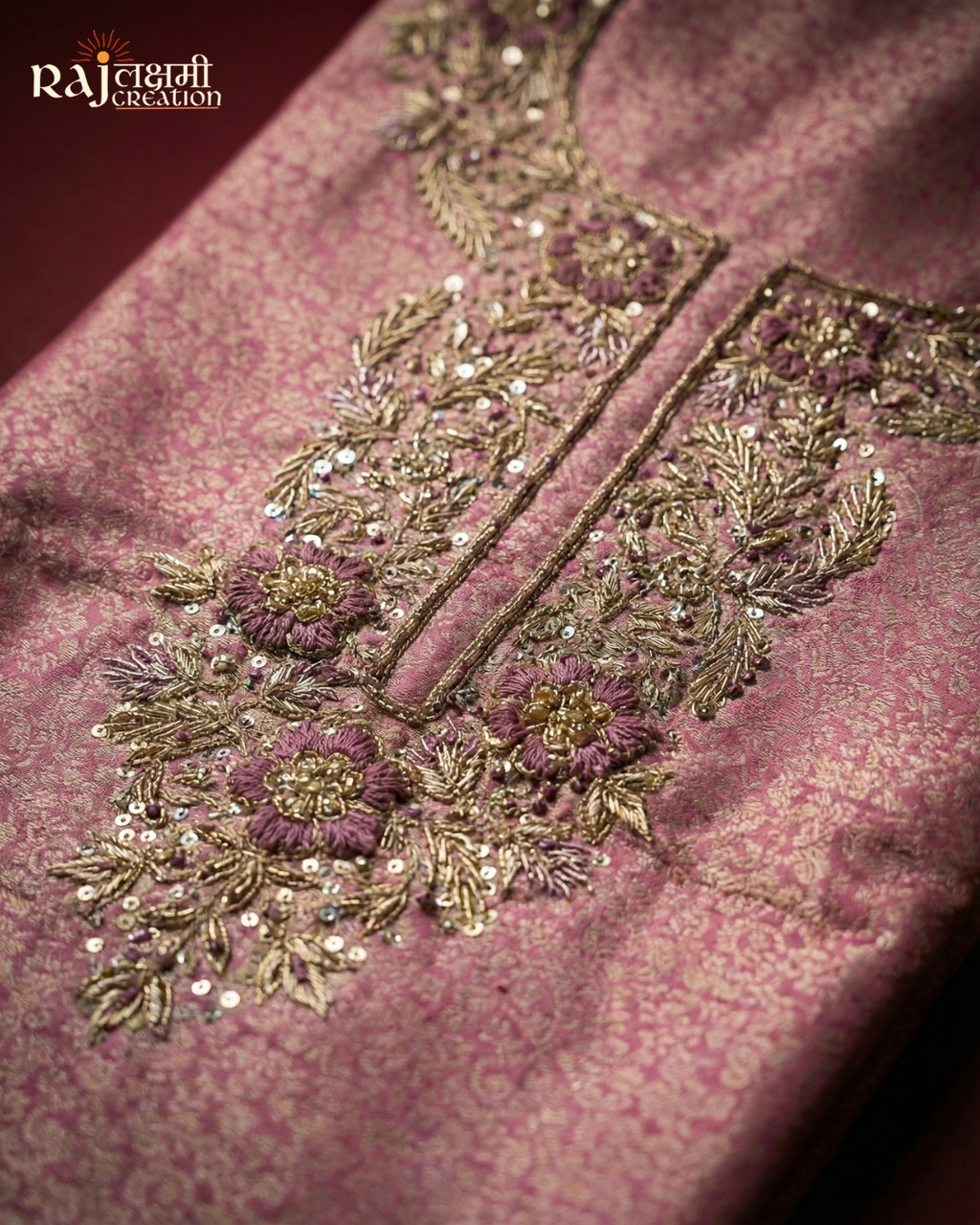 The Royal Zardosi & Uppada Suit Ensemble Shimmer Tissue Dupatta