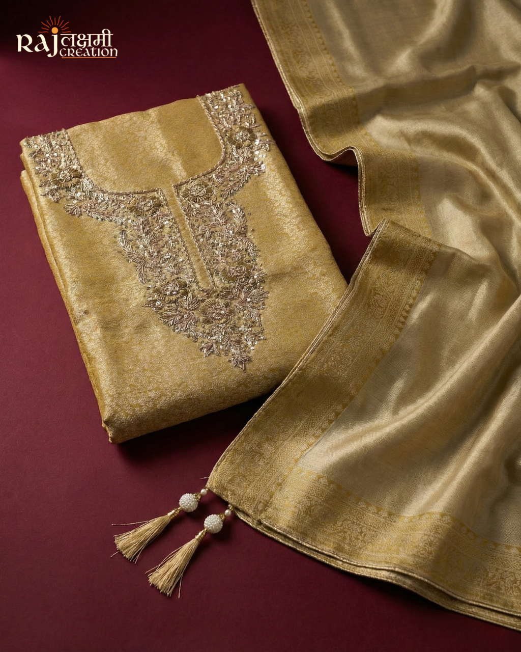 Premium Uppada & Tissue Zardosi Suit Ensemble