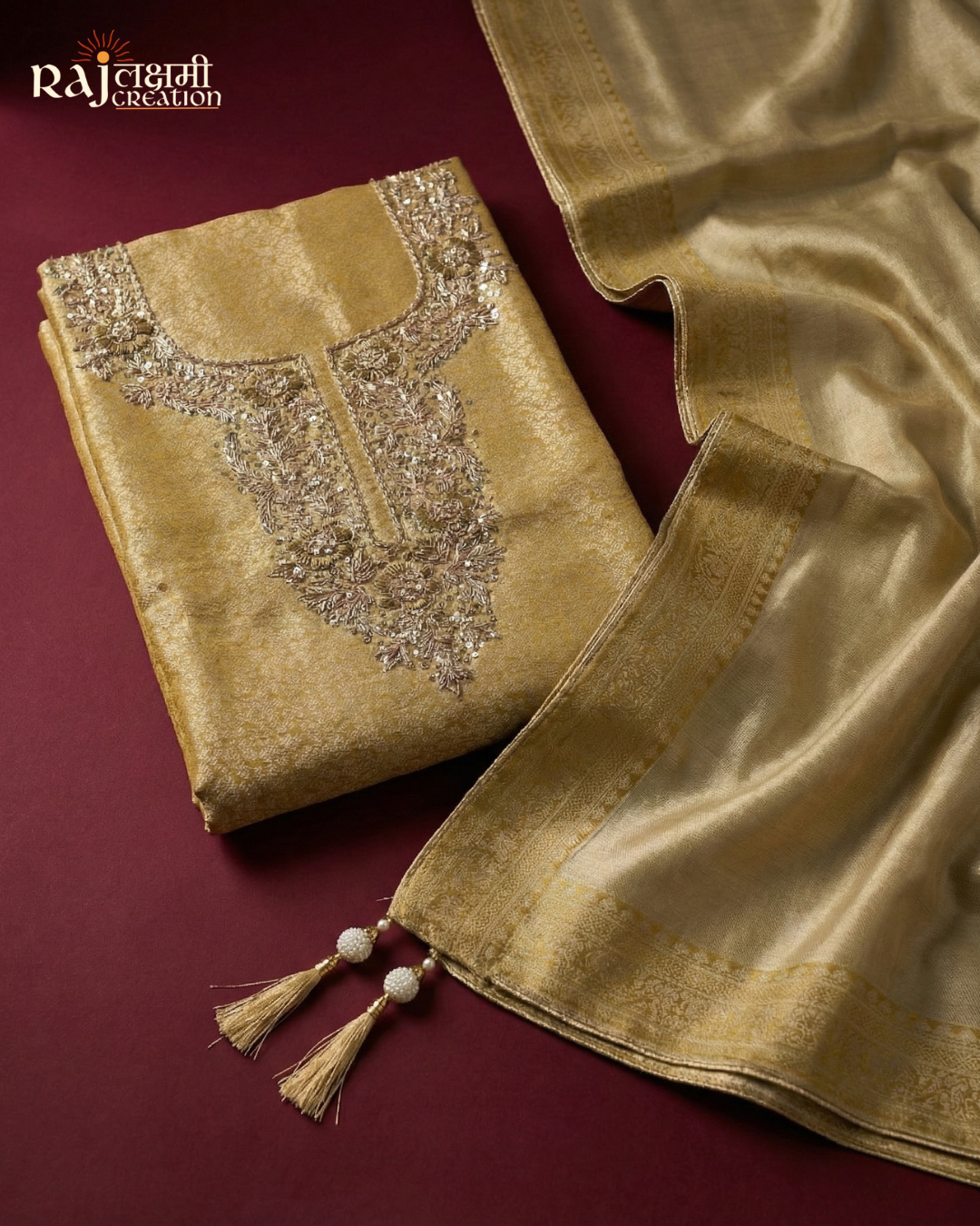 Premium Uppada & Tissue Zardosi Suit Ensemble