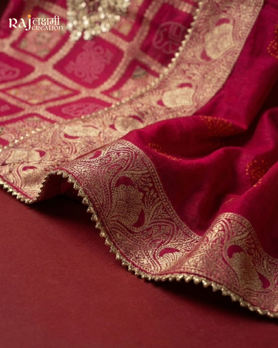 The 'Rajwada' Geometric Woven Dola Silk & Uppada Ensemble