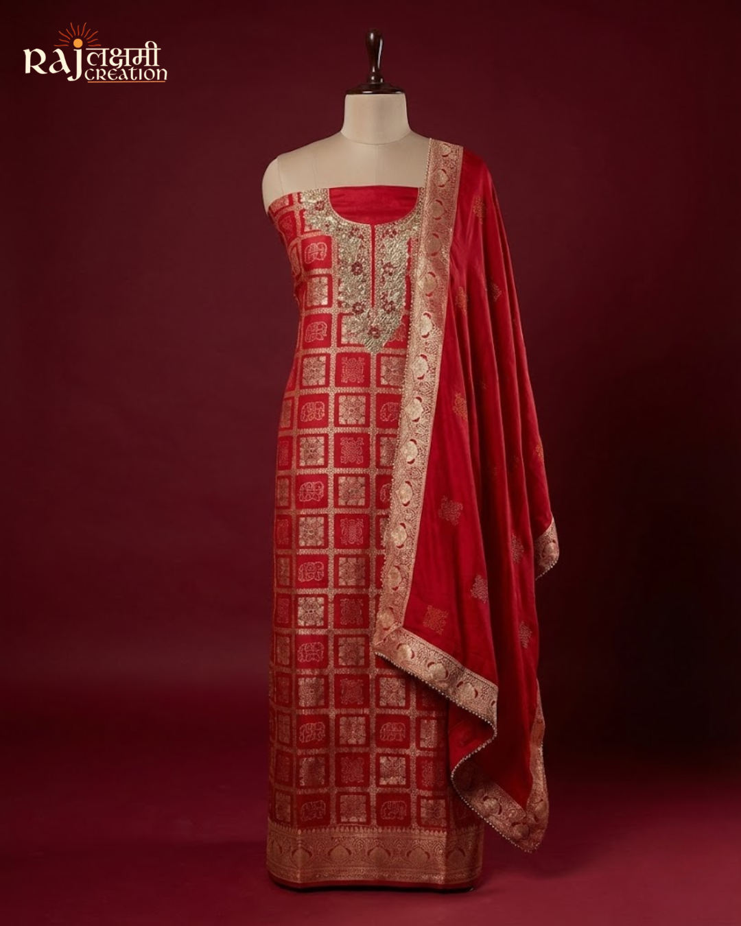 The Royal Patola-Weave Dola Silk Zardosi Suit Set