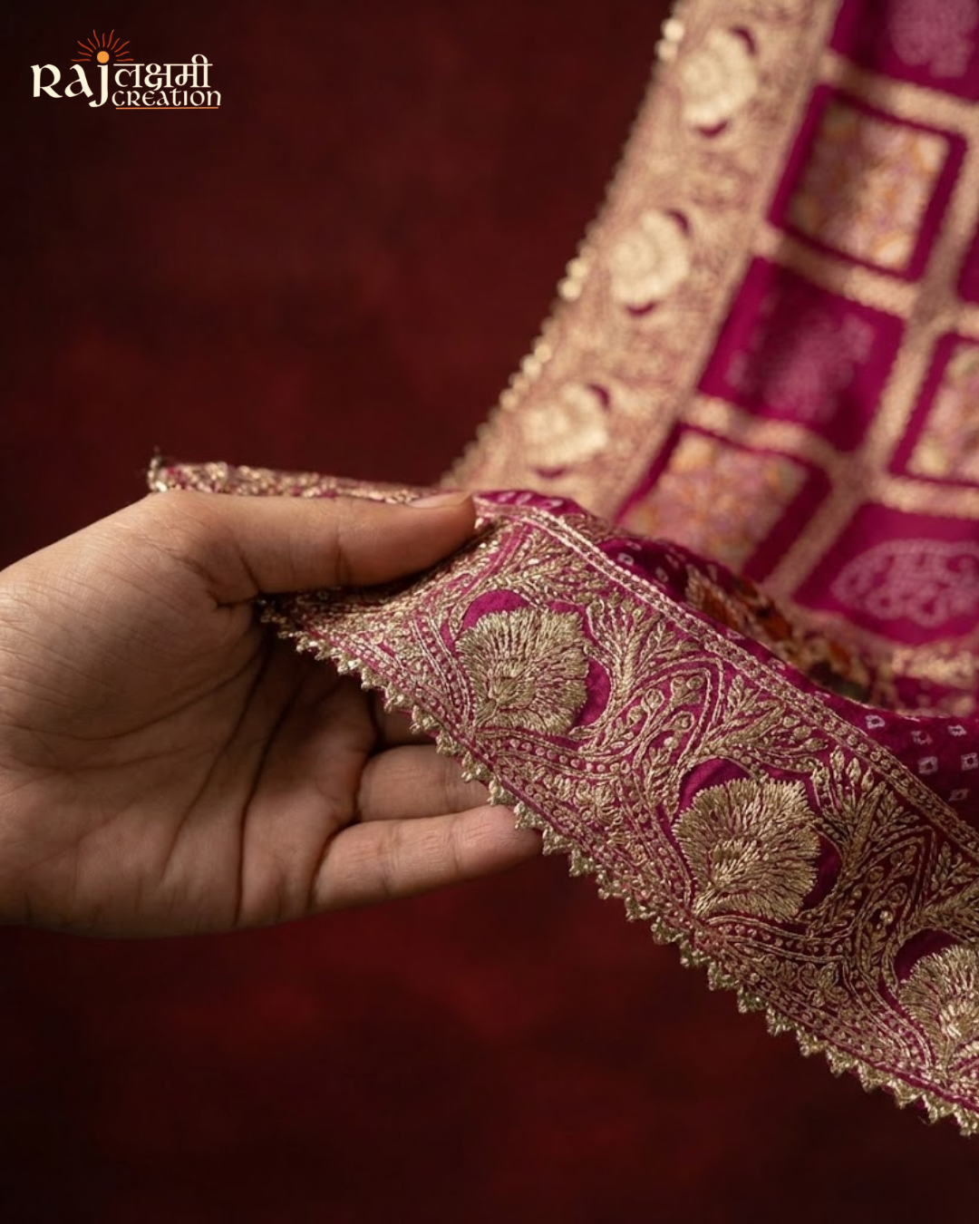 Premium Woven Dola Silk Zardosi Unstitched Suit Material